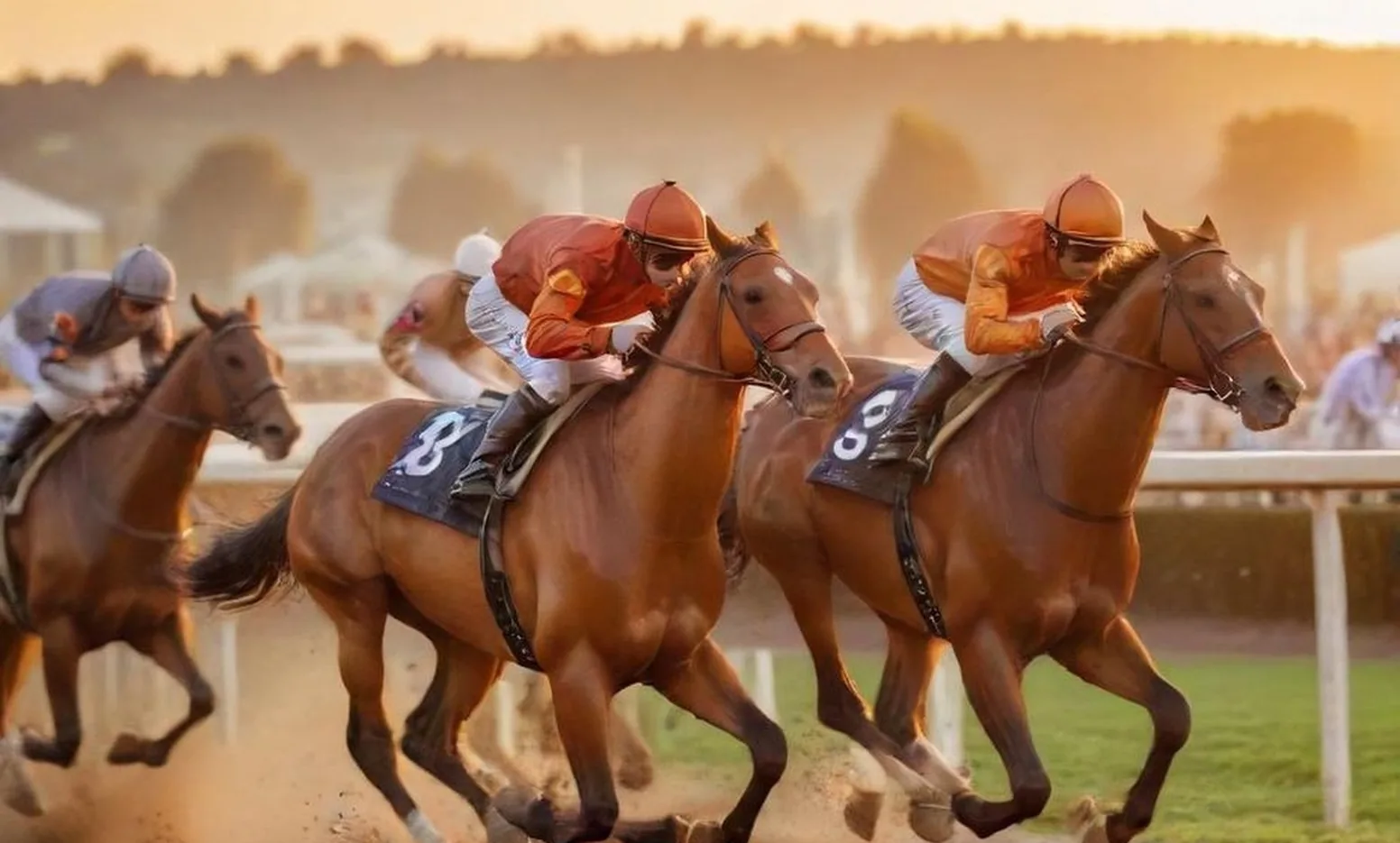 Courses hippiques en action